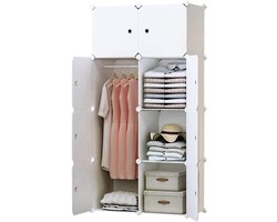 DailySupplies® Dressing Kasten - Kledingkast - Kledingkasten Slaapkamer - Organizer - Wit