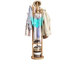 DailySupplies® Kapstok Staand met Schoenenrek - Gardaroberek - Hout - Industrieel - Bruin