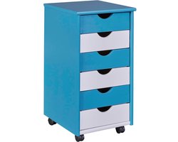 DailySupplies® Ladenkastje - Ladeblok Bureau Organizer - Archiefkast - Blauw en Wit
