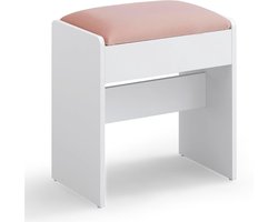 DailySupplies® Make up Stoel - Kaptafel Kruk - Visagie - Wit en Roze