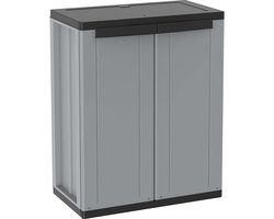 DailySupplies® Tuinkast Kunststof - Tuinkist - Tuinkasten voor Buiten - Tuinberging - Grijs en Zwart