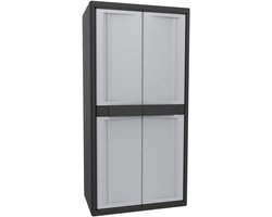 DailySupplies® Tuinkast Kunststof - Tuinkist - Tuinkasten voor Buiten - Tuinberging - Zwart en Grijs