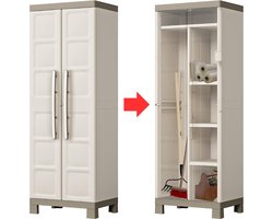 DailySupplies® Tuinkast - Tuinkist - Tuinkasten voor Buiten - Tuinberging - Kunststof - 65x45x180cm - Beige