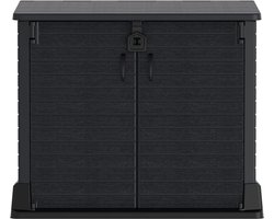 DailySupplies® Tuinkast - Tuinkist - Tuinkasten voor Buiten - Tuinberging - Kunststof - 75x130x110cm - Matt Zwart