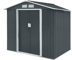 DailySupplies® Tuinkast - Tuinkist - Tuinkasten voor Buiten - Tuinberging - Metaal - 130x215x185cm - Grijs