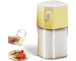 Daity 1-pack - Kruidenpotjes，200 ml precisie zout- en peperstrooier， kruidenrek，vochtbestendig, afgesloten ontwerp, perfect voor keukens, restaurants en buitengrills (geel)