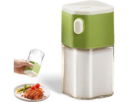 Daity 1-pack - Kruidenpotjes，200 ml precisie zout- en peperstrooier， kruidenrek，vochtbestendig, afgesloten ontwerp, perfect voor keukens, restaurants en buitengrills (groen)