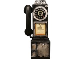 Daity 1 Pack - Retro telefoonwandhouder, woondecoratie - een uniek gevormd beeldhouwwerk dat geschikt is voor boekenplanken, bureaus, kantoren en woonkamers.