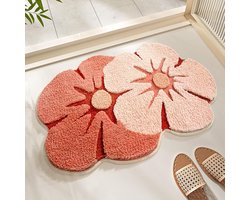 Daity 1 stuk - antislip vloermat, schattige bloemvormige badmat, tapijt, antislip zachte absorberende machinewasbare badmat (45*70cm)