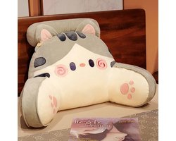 Daity 1 stuk - kussen, bedrust leeskussen, zacht lendenrustkussen met wasbare kussensloop, bedrustkussen met armleuningen, geschikt om in bed te zitten, te ontspannen, tv te kijken, spelletjes te spelen, auto te rijden（40*65cm）