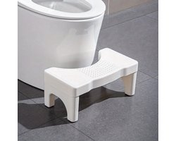 Daity 1 Toiletkruk voor volwassenen - Extra brede basis en antislipoppervlak - stevige kunststof constructie - met ergonomische voetensteun - Geschikt voor senioren en zwangere vrouwen - Veiligheidskruk voor in de badkamer（wit）