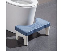 Daity 1 Toiletkruk voor volwassenen - Extra brede basis en antislipoppervlak, stevige kunststof constructie, met ergonomische voetensteun - Geschikt voor senioren en zwangere vrouwen - Veiligheidskruk voor in de badkamer（blauw）