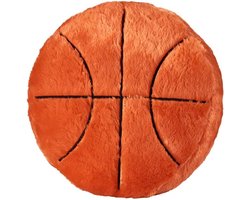 Daity 18' inch basketbal pluche kussen, pluizig en duurzaam gevuld voetbalkussen, balsporten, balkussen zacht en duurzaam sport speelgoed, bankkamerdecoratie zacht sport speelgoed cadeau (oranje)