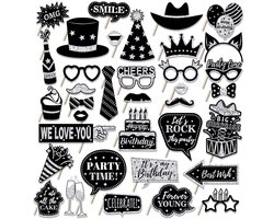 Daity 23-delige set - Feestartikelen voor verjaardagen en bruiloften - decoraties voor carnavalsdansen - fotorekwisieten - leuke en schattige selfie-artikelen voor de feestdagen - feestartikelen voor gemaskerde bals.