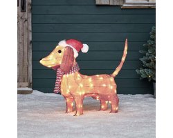 Daity 2D platte tuindecoraties voor buiten, tuinbeelden voor buiten, kerstversieringen, lichtgevende dieren, waterdichte creatieve LED-tuinverlichting, verlichte dierensculpturen voor op het terras en in het gazon.