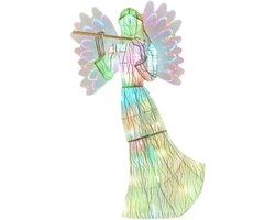 Daity 2D platte tuindecoraties voor buiten, tuinbeelden voor buiten, kerstversieringen, lichtgevende dieren, waterdichte creatieve LED-tuinverlichting, verlichte decoraties in de vorm van dierensculpturen voor op het terras of gazon (engelen).