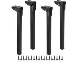 Daity 4-delige set - Opklapbare tafelpoten - 400 mm opklapbare poten - robuuste metalen meubelpoten - geschikt voor banken - kasten - kaptafels - als vervangingspoten voor woonaccessoires - bedden en tafels - inclusief bevestigingsschroeven.