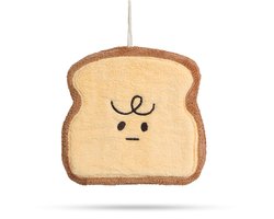 Daity Cute Hand Towels - Bathroom Towels with Hanging Loops - Microfiber Coral Fleece Absorbent Hand Towels for Kitchen Bathroom Bedroom - 6 x 10 Inches - Sliced ​​Bread Shape