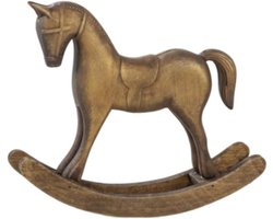 Daity Een houten hobbelpaardbeeldje - een vintage paardvormig sculptuur als bureaudecoratie - een multifunctioneel decoratief object geschikt voor kasten - tafels - tafelstukken en planken (antiek brons).