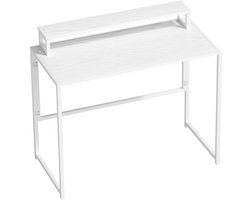 Daity Een opklapbaar bureau/computertafel met monitorstandaard, geschikt voor thuisgebruik. Afmetingen: 100 x 48 x 87,5 cm (wit).