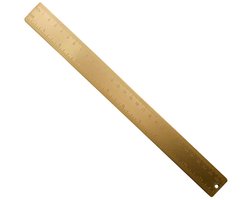 Daity Een verguld messing liniaal - 30 cm - multifunctionele metalen meetliniaal - dubbele schaalverdeling - gegraveerd - vintage boekenlegger - teken- - markeer- en meetbenodigdheden (goud).