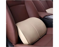 Daity Memory Foam Lendensteunkussen - Midden-/Ondersteuningskussen - voor Autostoelen, Bureaustoelen, Fauteuils, enz. (Beige)