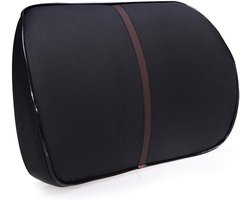 Daity Memory Foam Lendensteunkussen - Midden/Ondersteunend Kussen - voor Autostoelen, Bureaustoelen, Fauteuils, enz. (Zwart)