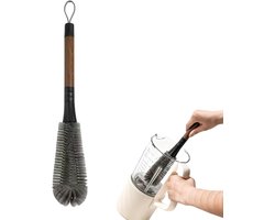 Daity Set van 2 afneembare reinigingsborstels voor blenders, sapcentrifuges, enz.; flexibele en buigzame reinigingsborstels voor kopjes en flessen, geschikt voor keukenapparatuur (bruin).