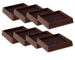 Daity Set van 8 antislip meubelmatten - geschikt voor hardhouten vloeren - antislip rubberen voetjes voor meubels - vloerbeschermingsmatten - geschikt voor meubels - bedden - banken - enz. (bruin)