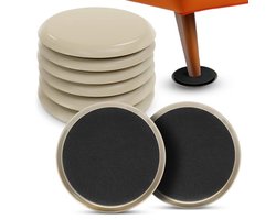 Daity Set van 8 stuck - meubelglijders - gereedschap voor het verplaatsen van meubels - tapijtglijders - meubelglijders - meubelverplaatsingspads - zware meubelglijders - glijpads voor tafels, stoelen en krukken