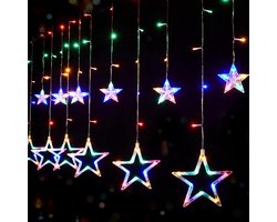 Daity Slaapkamer Starlight Gordijnverlichting - Plug-in 300cm LED-feeërieke twinkelende lichtjes met stervormige waterdruppels, koppelbare raamverlichting met afstandsbediening, 8 verlichtingsstanden, geschikt voor kerstmaandecoratie binnenshuis, kle