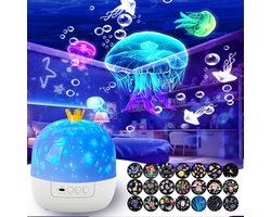 Daity Sterrenhemel & Oceaan Projector Nachtlamp voor kinderen, 21 projectieschijven, 360° draaibaar, plafond sfeerlamp voor slaapkamer, decoratie, verjaardag en kerstcadeau