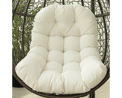 Daity Zitkussen voor hangmand — Waterdicht kussen voor hangstoelen — Kussen voor hangschommel — Extra dik U-vormig kussen voor eierstoelen — Afmetingen: 47 x 33 x 7 inch (Wit)