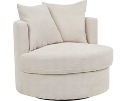DALBY - Fauteuil - Lichtbeige - Stof