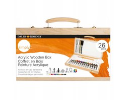 Daler Rowney Acrylverf Set in Houten Kist - Compleet voor Kunstenaars