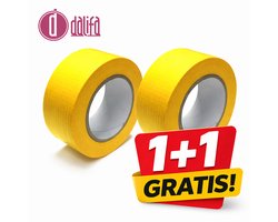 DALIFA TAPE Duct tape Geel 50mm x 50m – Set van 2 Rollen – Sterke Reparatietape Waterbestendig – Professionele Tape voor Klussen