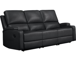 Dallas-3Zitsbank - 2 Relaxfauteuils - Zwart PU