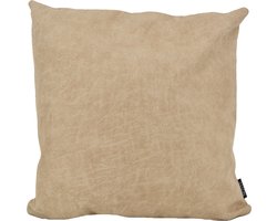 Dallas Leather Sand Kussenhoes | Leder/Polyester | 45 x 45 cm