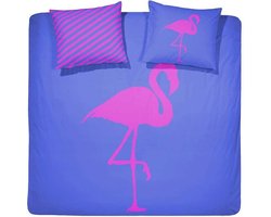 Damai (BFF) Best Flamingo Forever - Dekbedovertrek - 200 x 200/220 - Tweepersoons - Electric Blue