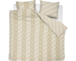 Damai dekbedovertrek Atomy - Satijn - 240x200/220 cm - Soft Beige + 2 kussenslopen 60x70