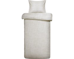 Damai dekbedovertrek Ebba - Biologisch Katoen - 140x200/220 cm - Beige + 1 kussensloop 60x70