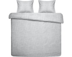 Damai dekbedovertrek Ebba - Biologisch Katoen - 240x200/220 cm - Grijs + 2 kussenslopen 60x70