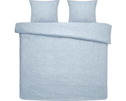 Damai dekbedovertrek Ebba - Biologisch Katoen - 240x200/220 cm - Soft Blue + 2 kussenslopen 60x70