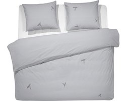Damai Fjer Dekbedovertrek - Bio Percale - Tweepersoons - 200x200/220 cm - Silver