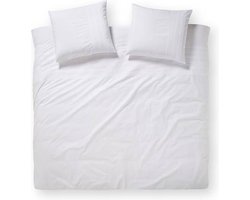Damai Halle - Dekbedovertrek - Tweepersoons - 200x200/220 cm + 2 kussenslopen 60x70 cm - White