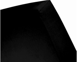 Damai - Hoeslaken (tot 25 cm) - Double Jersey - 80/90 x 200/210/220 - 100 x 200 cm - Black