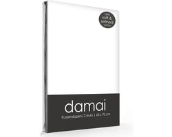 Damai Kussensloop - Set van 2 - 100% Katoen - Met Hotelsluiting - 40x80 cm - Wit