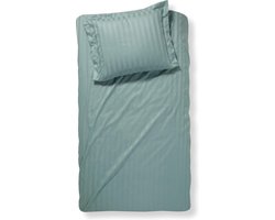 Damai - Linea - Dekbedovertrek - 140x200/220 cm - Eenpersoons - Groen + 1 kussensloop 60x70