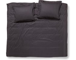 Damai Linea - Dekbedovertrek - 240x200/220 cm - Lits-jumeaux - Graphite + 2 kussenslopen 60x70