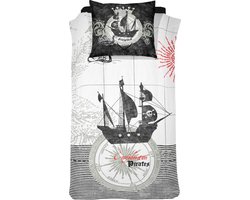 Damai Pirates Dekbedovertrek - Eenpersoons - 140x200 cm - Black